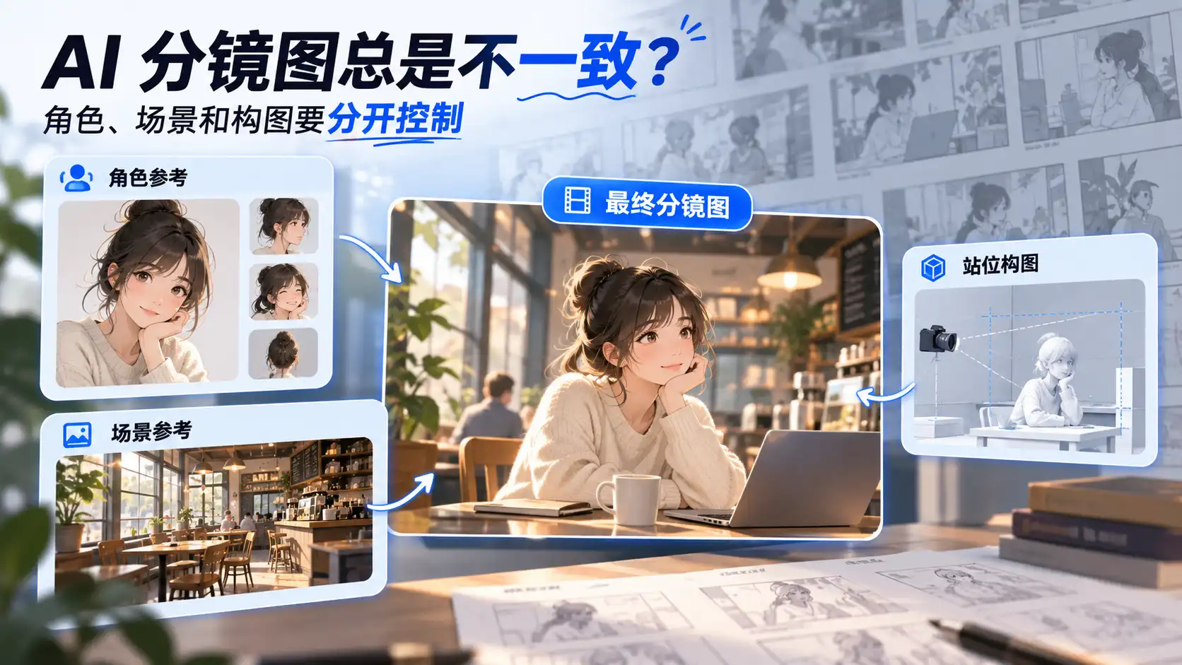 AI 分镜图角色、场景和构图一致性控制方法